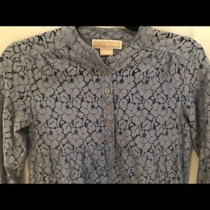 Michael Kors- light blue petite lace top